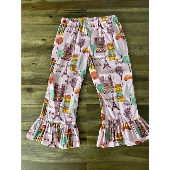 Matilda Jane Secret Fields Vault Bon Vivant Woven Pink Ruffles Paris Pants 2 - Picture 5 of 6